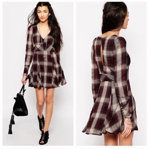 Free people "Teen Spirit" plaid mini dress